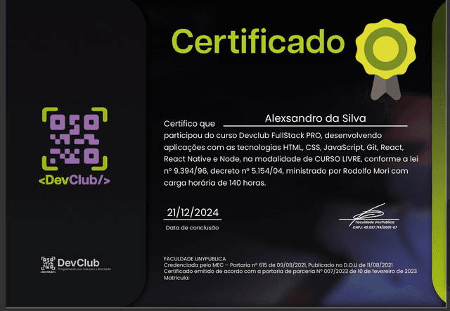certificadoDevClub